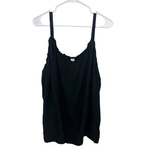 Old Navy Women’s Black Tank Top 3X Plus Cami Thin Strap Y2K Whimsigoth Ruffle